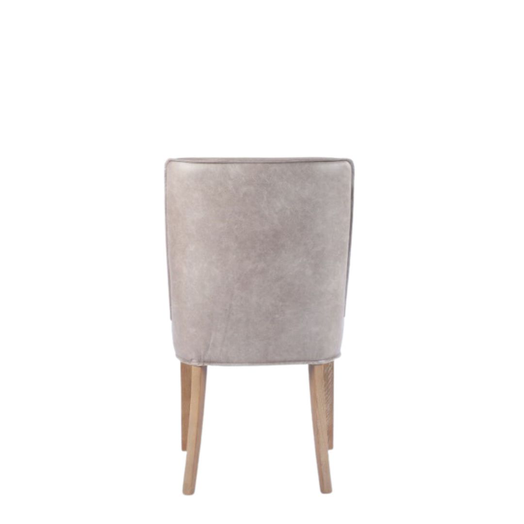 BIANCA DINING CHAIR FABRIC GREY WITH OAK LEG image 4